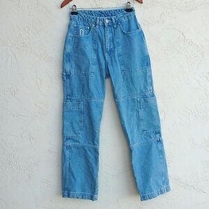 THE RAGGED PRIEST Combat Cargo High Rise Jeans Straight Size 28